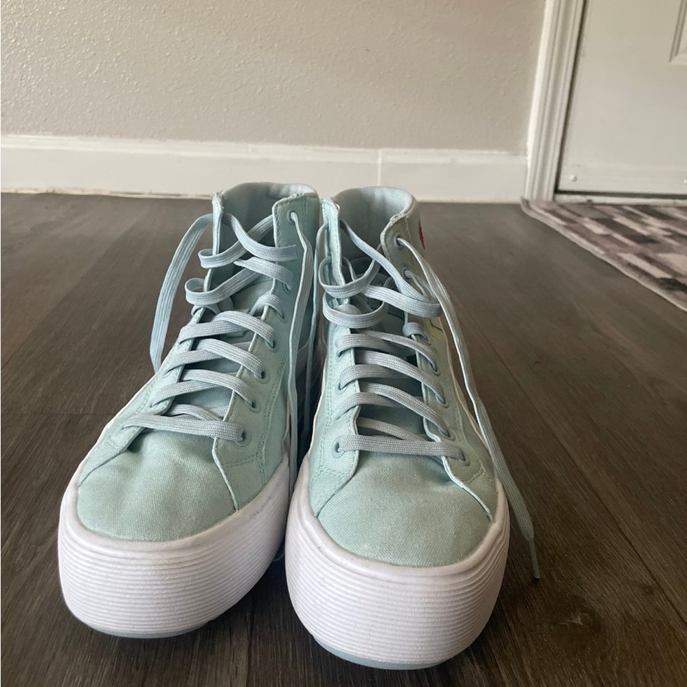 Puma Mint Green Platform High-Top Sneakers
